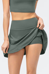 High Waist Wide Waistband Active Pickleball Skirt