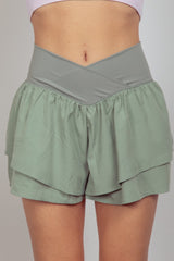 V-Shaped High Waist Layered Active Pickleball Shorts