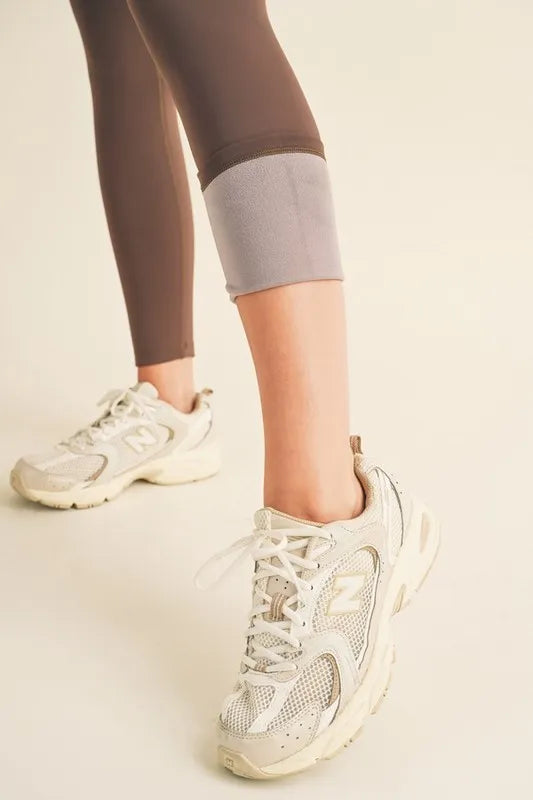 Winter League Fleece-Lined Leggings in Coffee Brown