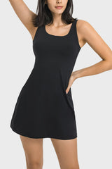 Square Neck Pickleball Dress with Full Coverage Bottoms