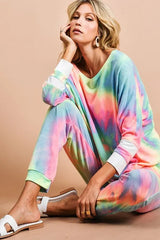 Dinkville Daydream Terry Pants in Pastel Tie-Dye
