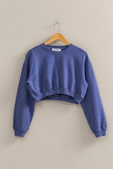 Warm-Up Crew Crop Sweatshirt in Dusty Indigo