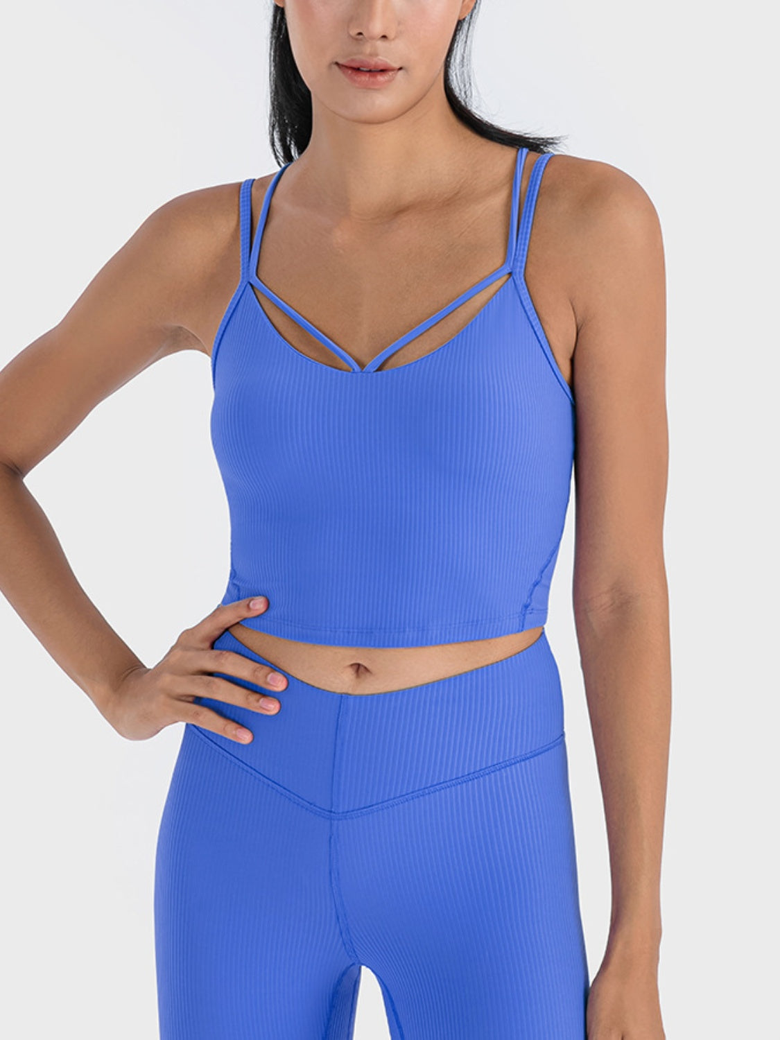 Double Strap Ribbed Sports Pickleball Top Cami