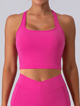 Square Neck Racerback Cropped Pickleball Top