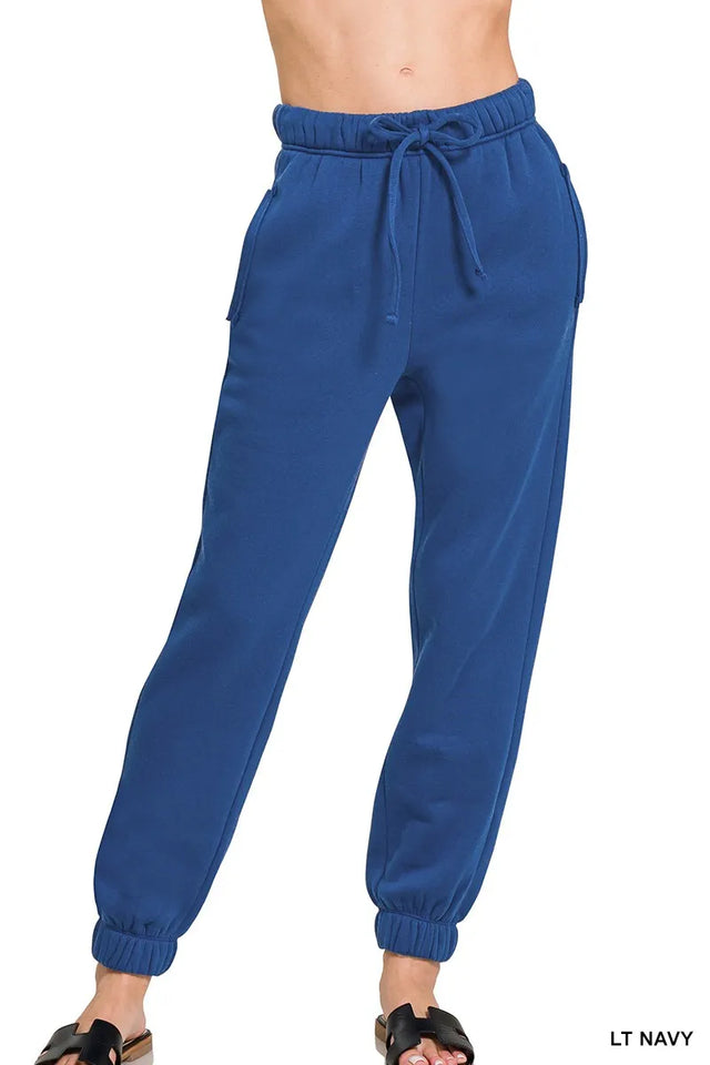 Après-Dink Fleece Joggers in Light Navy