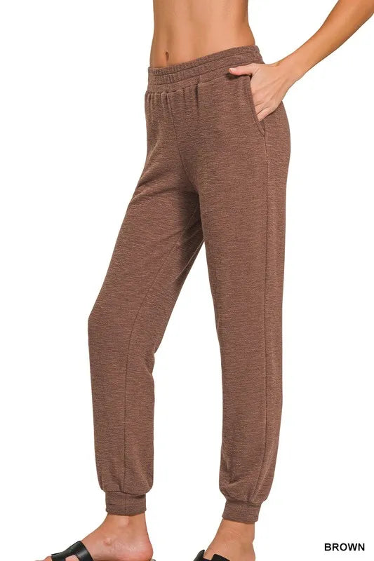 Easy Dink Slub Joggers in Brown