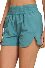 Fast Hands Windbreaker Shorts in Dusty Teal