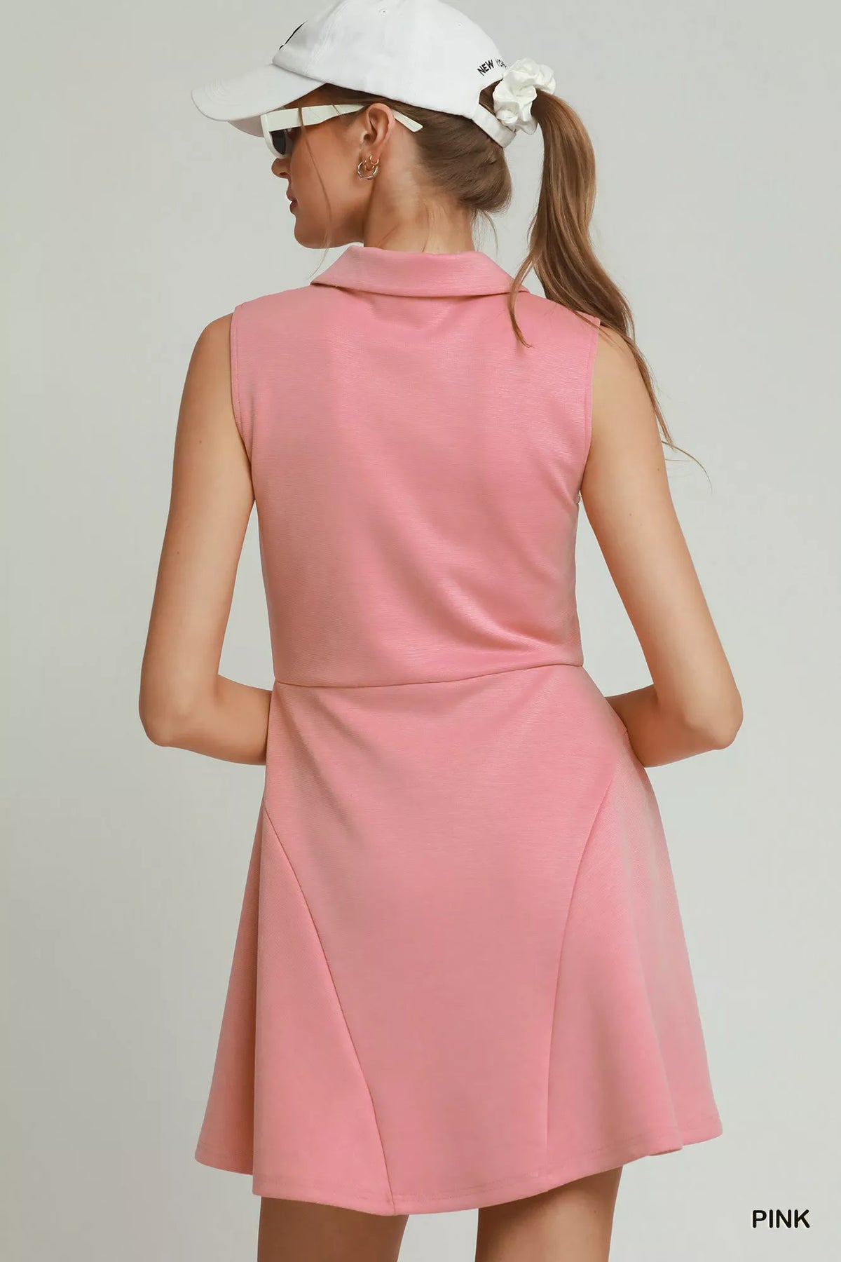 Match Point Quarter-Zip Dress in Pink