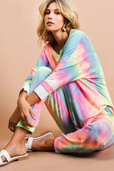 Dinkville Daydream Terry Pants in Pastel Tie-Dye