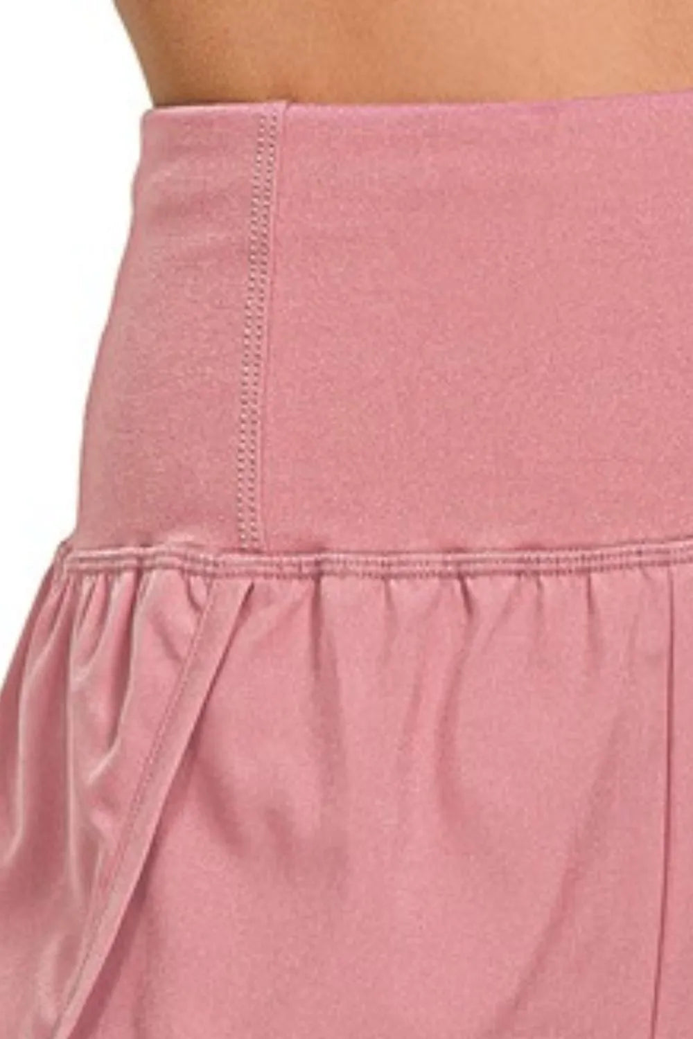 Zip & Rip High-Waist Running Shorts in Light Rose