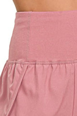 Zip & Rip High-Waist Running Shorts in Light Rose