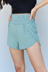 High Waistband Active Pickleball Shorts in Pastel Blue