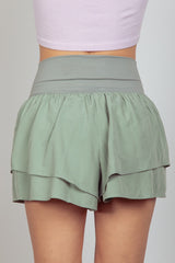 V-Shaped High Waist Layered Active Pickleball Shorts