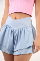 V-Shaped High Waist Layered Active Pickleball Shorts