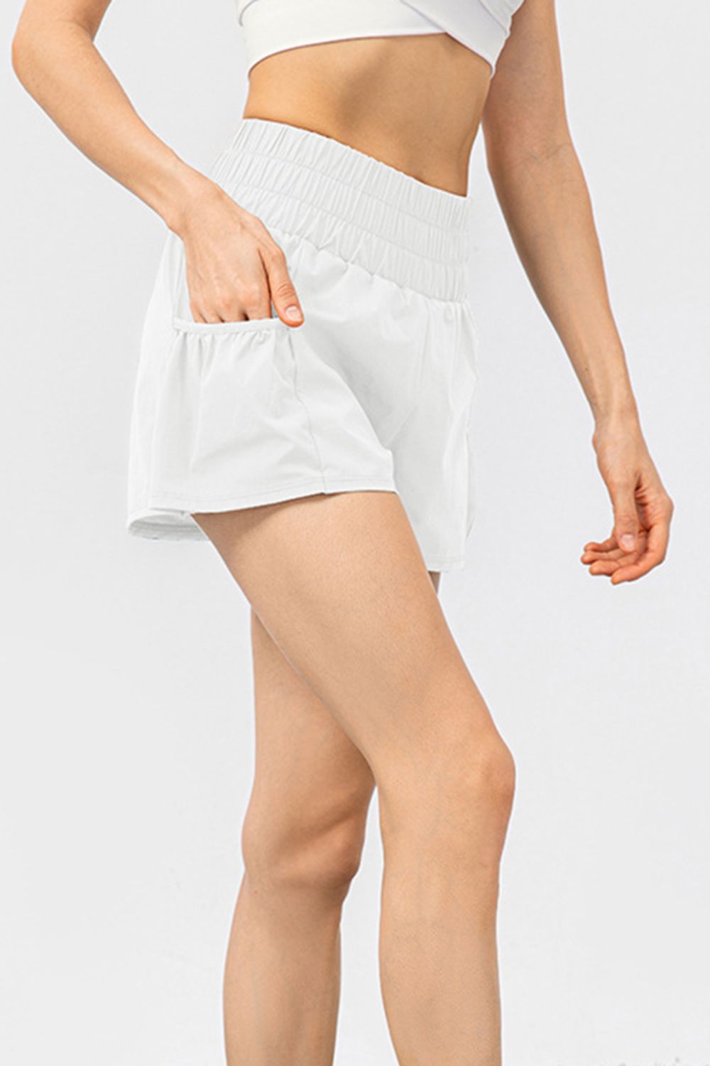 Elastic Waist Pocketed Active Pickleball Shorts