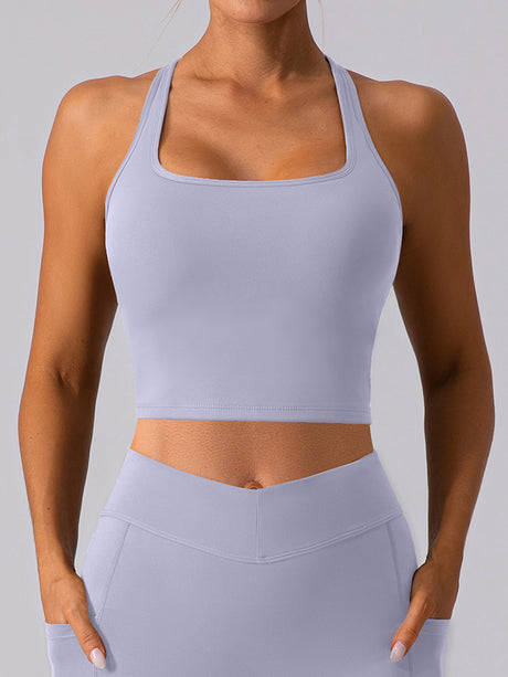 Square Neck Racerback Cropped Pickleball Top