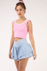 V-Shaped High Waist Layered Active Pickleball Shorts