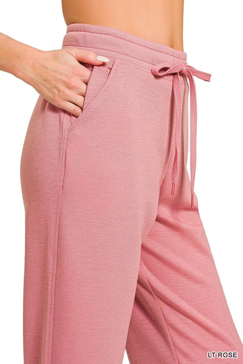 Side Out Scuba Joggers in Light Rose
