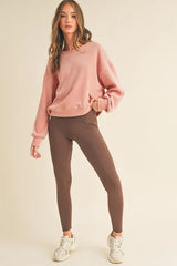 Winter League Fleece-Lined Leggings in Coffee Brown