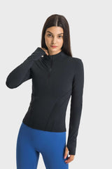 Half Zip Thumbhole Sleeve Sports Pickleball Top