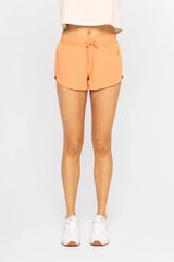 Drop Shot Drawcord Mini Shorts in Terracotta