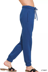 Après-Dink Fleece Joggers in Light Navy