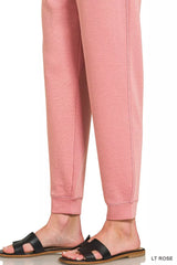Side Out Scuba Joggers in Light Rose