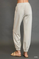 Pickle Path Seamed Jogger Pants in Ecru