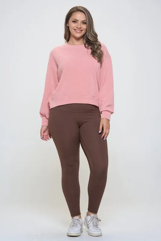 Winter League Fleece-Lined Leggings in Coffee Brown
