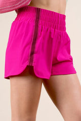 Line Call Striped Trim Active Shorts in Pink