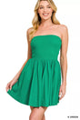 Courtside Tube Flare Mini Dress in Green