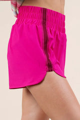 Line Call Striped Trim Active Shorts in Pink