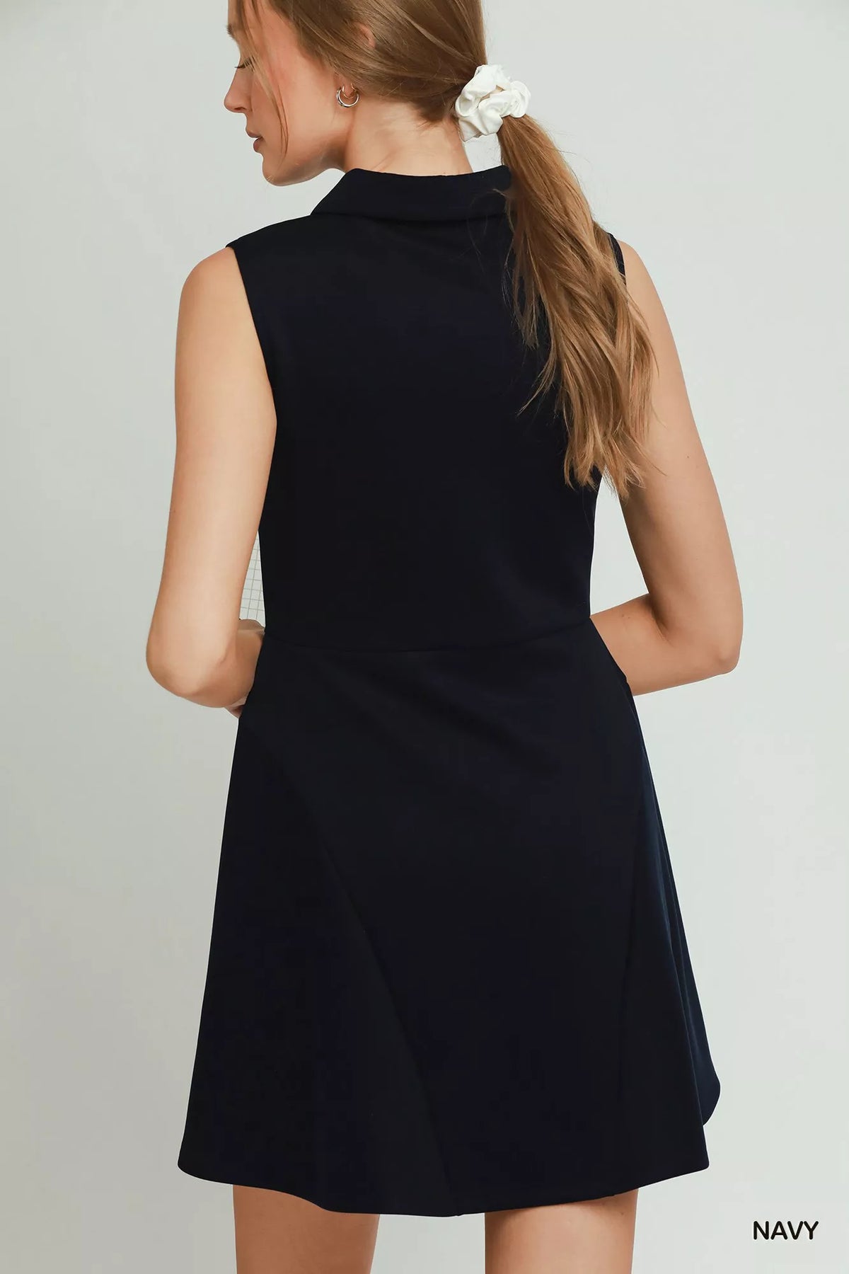 Match Point Quarter-Zip Dress in Navy