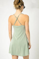 Third-Shot Crisscross Active Dress in Sage