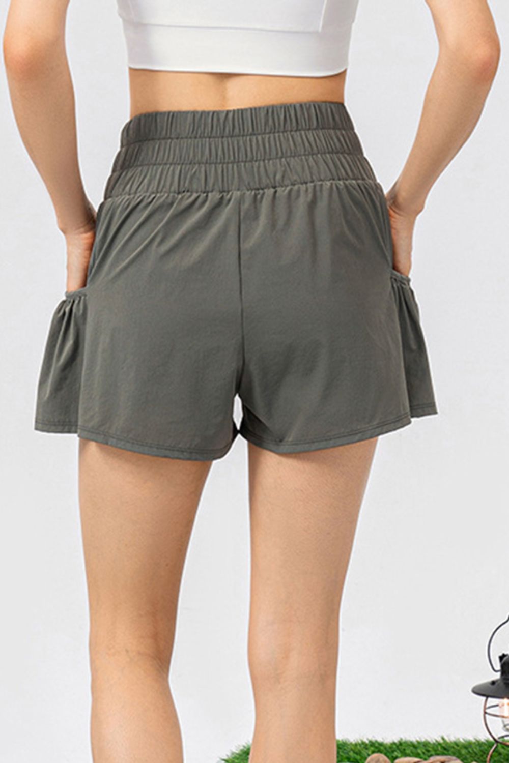 Elastic Waist Pocketed Active Pickleball Shorts