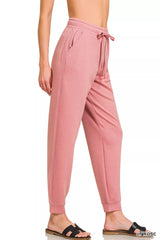 Side Out Scuba Joggers in Light Rose