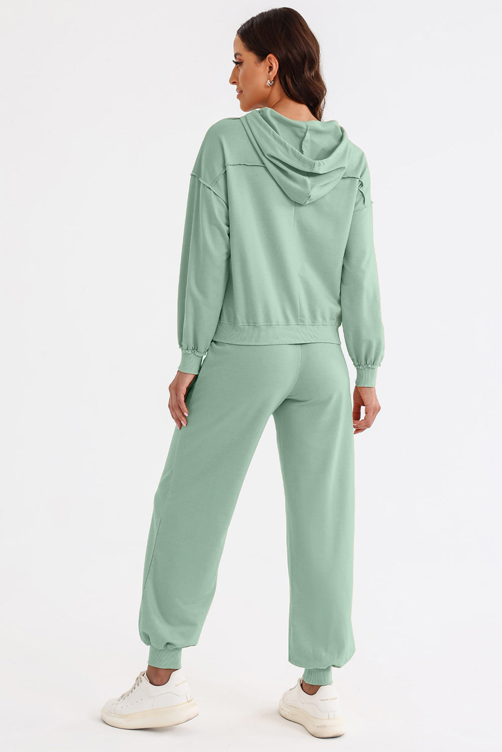 Cutout Drawstring Pickleball Hoodie and Joggers Active Set