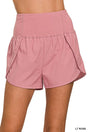Zip & Rip High-Waist Running Shorts in Light Rose