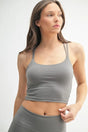 Crosscourt Crisscross Sports Bra in Pewter