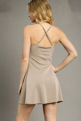 Third-Shot Crisscross Active Dress in Khaki