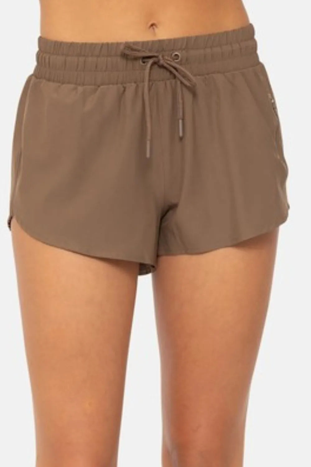 Drop Shot Drawcord Mini Shorts in Java