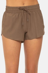 Drop Shot Drawcord Mini Shorts in Java