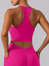 Square Neck Racerback Cropped Pickleball Top