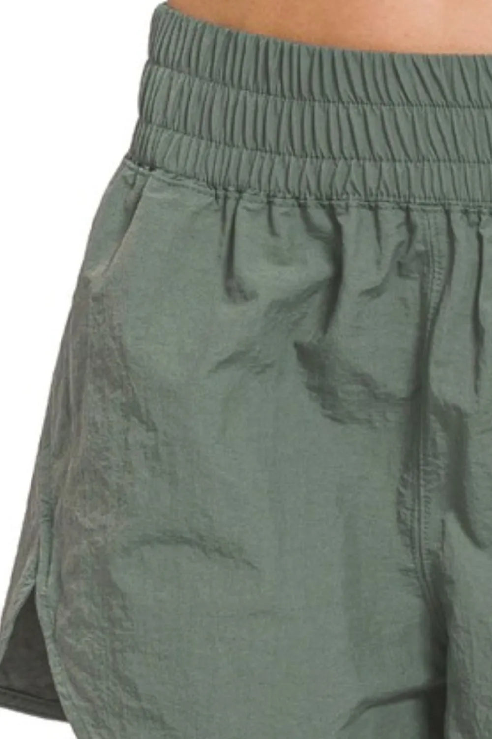 Fast Hands Windbreaker Shorts in Ash Jade