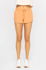 Drop Shot Drawcord Mini Shorts in Terracotta