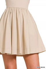 Courtside Tube Flare Mini Dress in Sand Beige