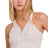 Button Up Ribbed V-Neck Tank Top in Bone