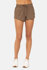 Drop Shot Drawcord Mini Shorts in Java