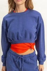 Warm-Up Crew Crop Sweatshirt in Dusty Indigo