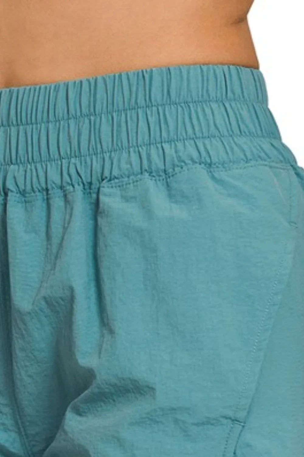 Fast Hands Windbreaker Shorts in Dusty Teal